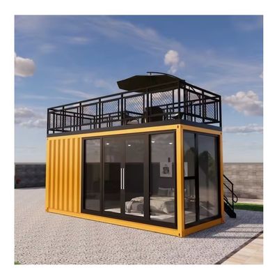 20ft badkamer zwart container huis met een slaapkamer hotel keuken vervaardigd door geprefabriceerde huizen