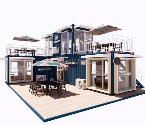 Voltage-containerhuizen met opvouwbare staalconstructie voor bars en cafés
