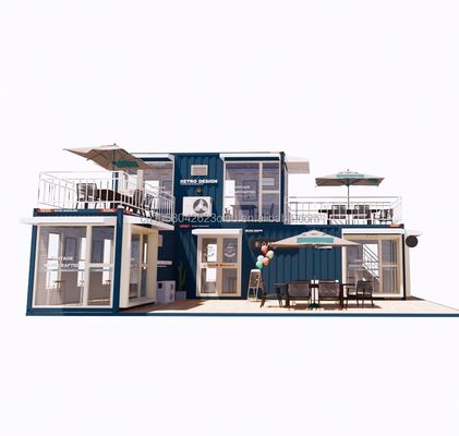 Voltage-containerhuizen met opvouwbare staalconstructie voor bars en cafés