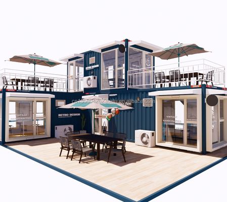 Voltage-containerhuizen met opvouwbare staalconstructie voor bars en cafés