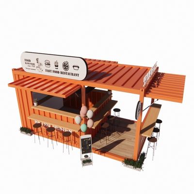Aluminiumlegeringsvensters Populaire 20FT-container koffiewinkel Containerhuis voor restaurant