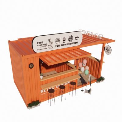 Aluminiumlegeringsvensters Populaire 20FT-container koffiewinkel Containerhuis voor restaurant
