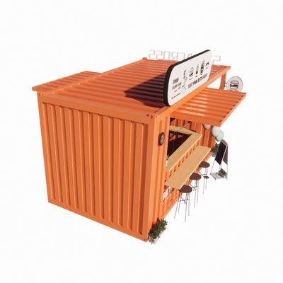Aluminiumlegeringsvensters Populaire 20FT-container koffiewinkel Containerhuis voor restaurant