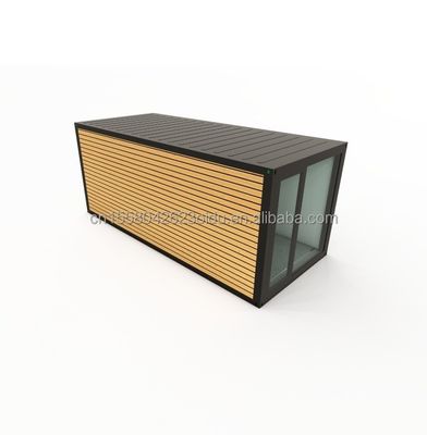 Houten vloer villa container draagbare assemblage 20 voet modulaire platte pak staal mobiele prefab huis voor Chinese villa