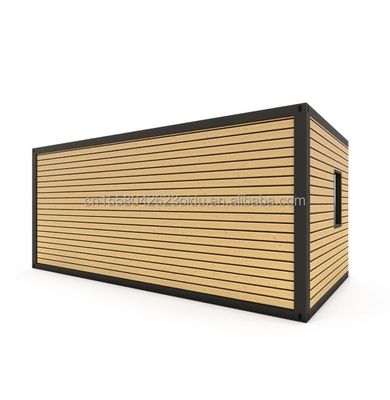 Houten vloer villa container draagbare assemblage 20 voet modulaire platte pak staal mobiele prefab huis voor Chinese villa
