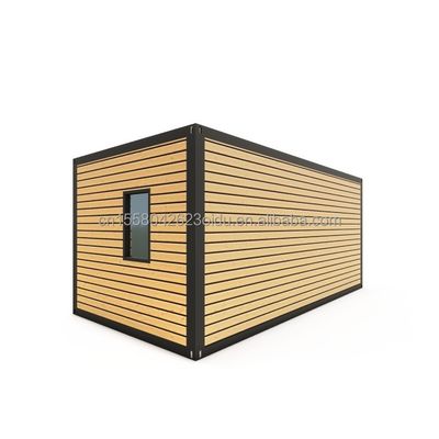 Houten vloer villa container draagbare assemblage 20 voet modulaire platte pak staal mobiele prefab huis voor Chinese villa