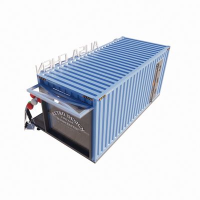 Gegalvaniseerde stalen vierkantbuizen Containerhuizen 20ft Draagbare kiosk Gemodificeerde prefab modulaire koffiewinkel Verzending Container Bar