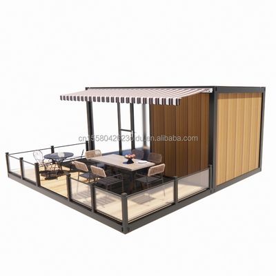 Winkel 20ft Mobile Restaurant en Bar 10ft 20ft Shipping Houten Container Keuken gegalvaniseerd stalen buigend 180g Stalen frame