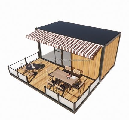 Winkel 20ft Mobile Restaurant en Bar 10ft 20ft Shipping Houten Container Keuken gegalvaniseerd stalen buigend 180g Stalen frame