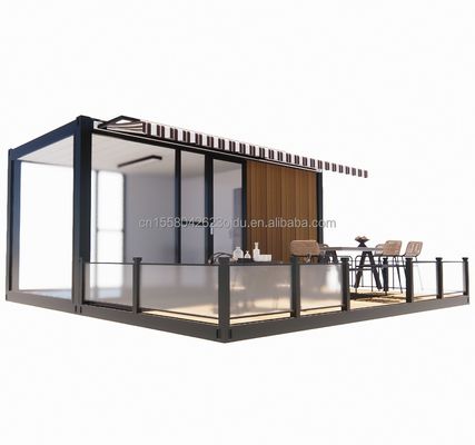 Winkel 20ft Mobile Restaurant en Bar 10ft 20ft Shipping Houten Container Keuken gegalvaniseerd stalen buigend 180g Stalen frame