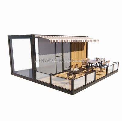 Winkel 20ft Mobile Restaurant en Bar 10ft 20ft Shipping Houten Container Keuken gegalvaniseerd stalen buigend 180g Stalen frame