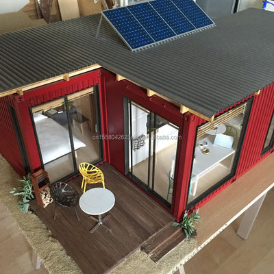 Twee/Drie slaapkamers Eén badkamer Gegalvaniseerde stalen vierkantbuizen Luxe prefab vouwcontainerwoningen voor tuingezinnen
