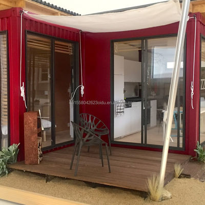 Twee/Drie slaapkamers Eén badkamer Gegalvaniseerde stalen vierkantbuizen Luxe prefab vouwcontainerwoningen voor tuingezinnen