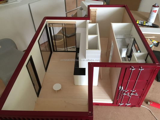 Twee/Drie slaapkamers Eén badkamer Gegalvaniseerde stalen vierkantbuizen Luxe prefab vouwcontainerwoningen voor tuingezinnen