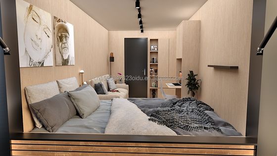 Twee/Drie slaapkamers Eén badkamer Gegalvaniseerde stalen vierkantbuizen Luxe prefab vouwcontainerwoningen voor tuingezinnen