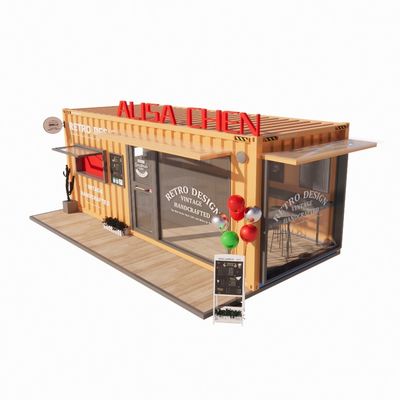 Populair vouwbaar cafe-container restaurant met stalen frame en gegalvaniseerde hoofdstructuur