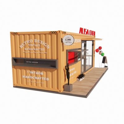 Populair vouwbaar cafe-container restaurant met stalen frame en gegalvaniseerde hoofdstructuur