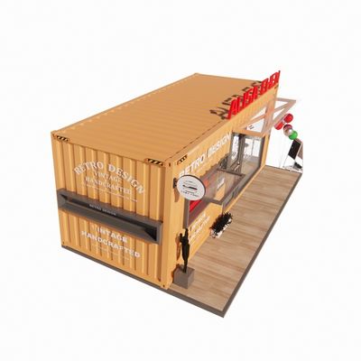Populair vouwbaar cafe-container restaurant met stalen frame en gegalvaniseerde hoofdstructuur