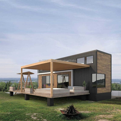 Uitbreidbare houtcontainerhuizen op maat Twee/drie slaapkamers Luxe geprefabriceerd houten gezinshuis
