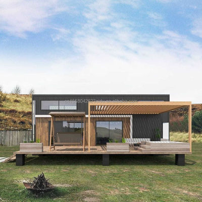 Uitbreidbare houtcontainerhuizen op maat Twee/drie slaapkamers Luxe geprefabriceerd houten gezinshuis