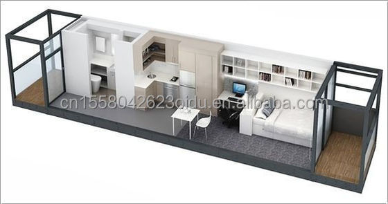 Uitbreidbare houtcontainerhuizen op maat Twee/drie slaapkamers Luxe geprefabriceerd houten gezinshuis