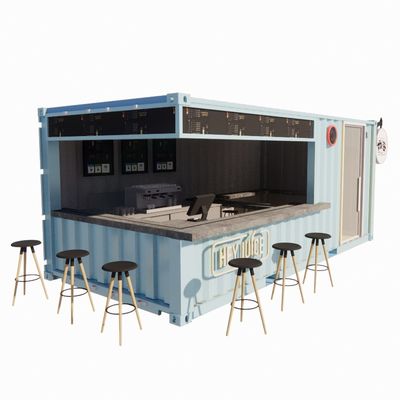 20ft Container Prefabricated Winkels Pakhuizen met moderne design stijl en 50/75/100mm Wave Sandwich Panel Muur