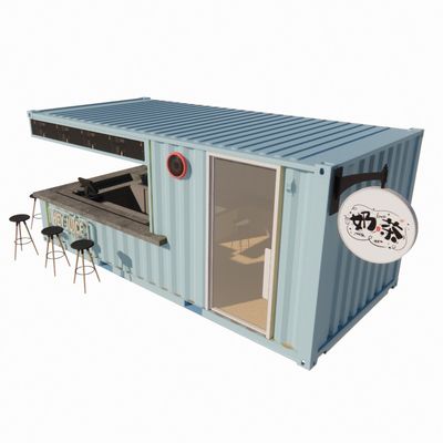 20ft Container Prefabricated Winkels Pakhuizen met moderne design stijl en 50/75/100mm Wave Sandwich Panel Muur