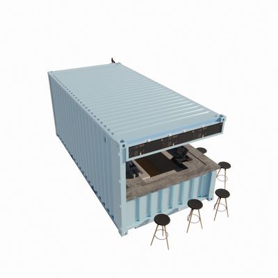 20ft Container Prefabricated Winkels Pakhuizen met moderne design stijl en 50/75/100mm Wave Sandwich Panel Muur