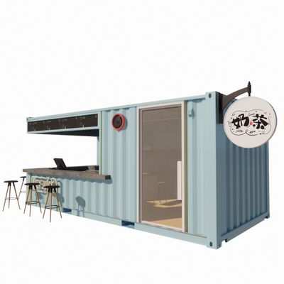 20ft Container Prefabricated Winkels Pakhuizen met moderne design stijl en 50/75/100mm Wave Sandwich Panel Muur
