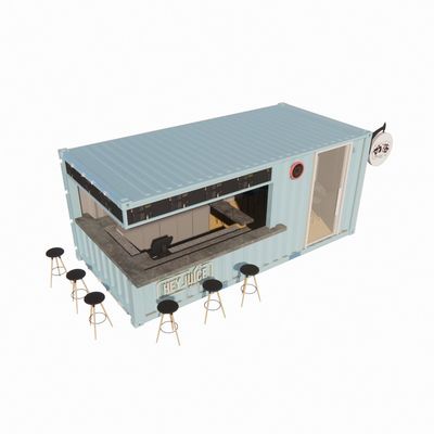 20ft Container Prefabricated Winkels Pakhuizen met moderne design stijl en 50/75/100mm Wave Sandwich Panel Muur