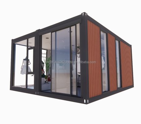 20ft Prefab vouwcontainer Huis met 50/75/100mm Wave Sandwich Panel Wanden Opvouwbaar Opvouwbaar Kleine huis