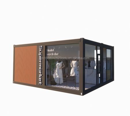 20ft Prefab vouwcontainer Huis met 50/75/100mm Wave Sandwich Panel Wanden Opvouwbaar Opvouwbaar Kleine huis
