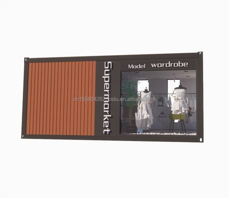20ft Prefab vouwcontainer Huis met 50/75/100mm Wave Sandwich Panel Wanden Opvouwbaar Opvouwbaar Kleine huis
