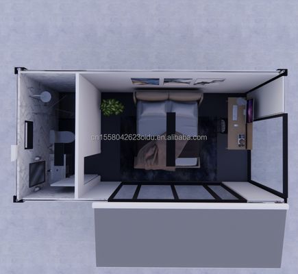 Hotel Accommodatie 20ft Prefabricated Afneembare Huis met gegalvaniseerd stalen buigwerk 180g en aanpasbaar ontwerp