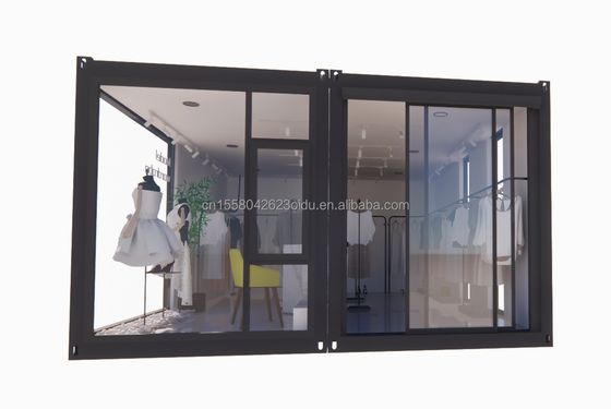 20ft Prefab vouwcontainer Huis met 50/75/100mm Wave Sandwich Panel Wanden Opvouwbaar Opvouwbaar Kleine huis