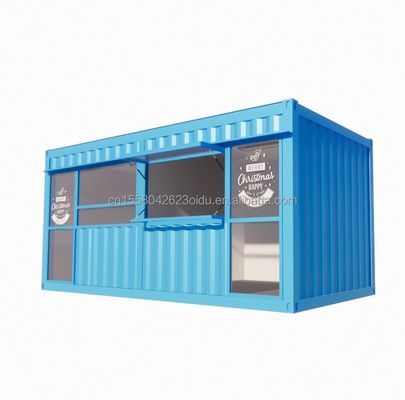 20ft verplaatsbare geprefabriceerde koffiewinkel Container huis ontwerp met gegalvaniseerde stalen vierkant buizen