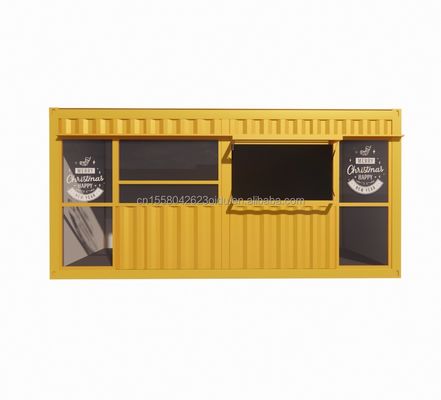 20ft verplaatsbare geprefabriceerde koffiewinkel Container huis ontwerp met gegalvaniseerde stalen vierkant buizen