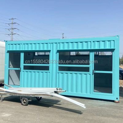 20ft verplaatsbare geprefabriceerde koffiewinkel Container huis ontwerp met gegalvaniseerde stalen vierkant buizen