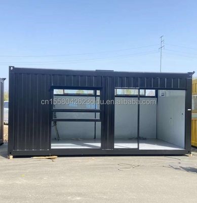 20ft verplaatsbare geprefabriceerde koffiewinkel Container huis ontwerp met gegalvaniseerde stalen vierkant buizen