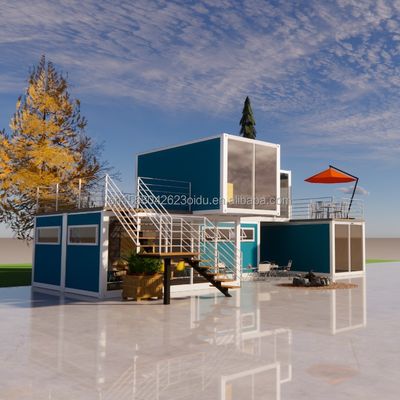 Afneembare 20ft flat pack luxe kleine wooncontainer huis met aluminium-allegium ramen en gegalvaniseerd stalen buigwerk 180g