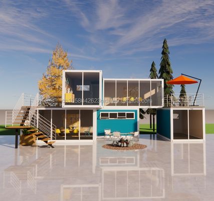 Afneembare 20ft flat pack luxe kleine wooncontainer huis met aluminium-allegium ramen en gegalvaniseerd stalen buigwerk 180g