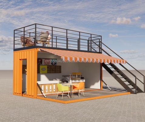 Gemodificeerde 20 voet prefab scheepvaartcontainer Ideaal voor pop-up koffiewinkel restaurant mobiele container bar winkel en badkamer