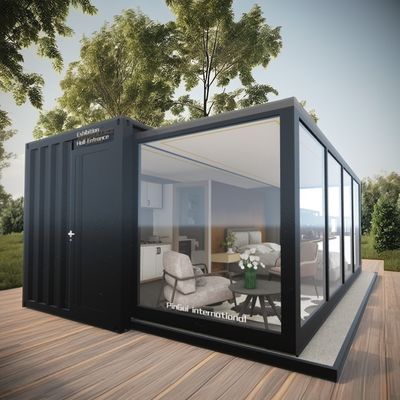 Draagbare opvouwbare moderne kantoorcontainer accommodatie hut prefab 20ft container huis met aluminium alloy ramen