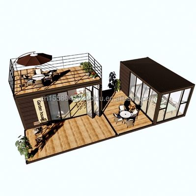 Moderne ontwerp stijl licht staal frame opvouwbaar villa container huis met aluminium alloy ramen
