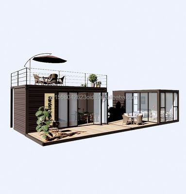 Moderne ontwerp stijl licht staal frame opvouwbaar villa container huis met aluminium alloy ramen