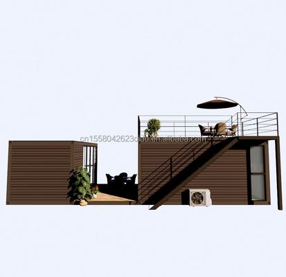 Moderne ontwerp stijl licht staal frame opvouwbaar villa container huis met aluminium alloy ramen