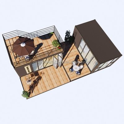 Moderne ontwerp stijl licht staal frame opvouwbaar villa container huis met aluminium alloy ramen