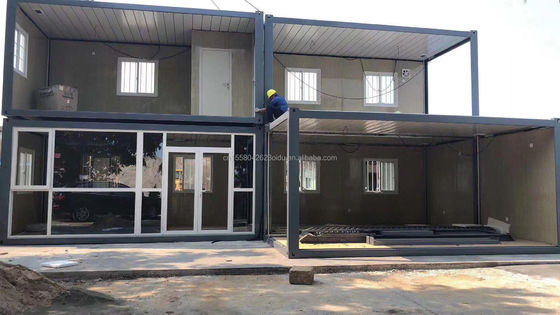 Goedkope 20ft Knock Down Sandwich Panel Draagbaar Prefab Hotel Container Modulair Huis met Aluminium Alloy Vensters