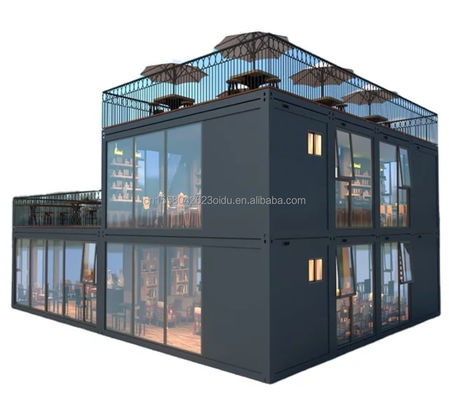 Goedkope 20ft Knock Down Sandwich Panel Draagbaar Prefab Hotel Container Modulair Huis met Aluminium Alloy Vensters
