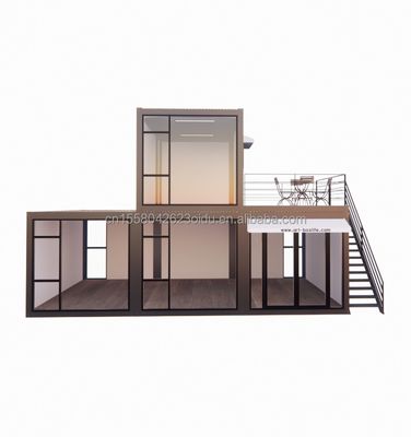 Modern ontwerp 40ft luxe prefabricated container huizen met aluminium alloy ramen en modern leven